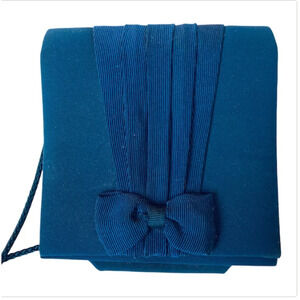 Vintage Silk and Satin Navy Blue Evening Bag strap or clutch